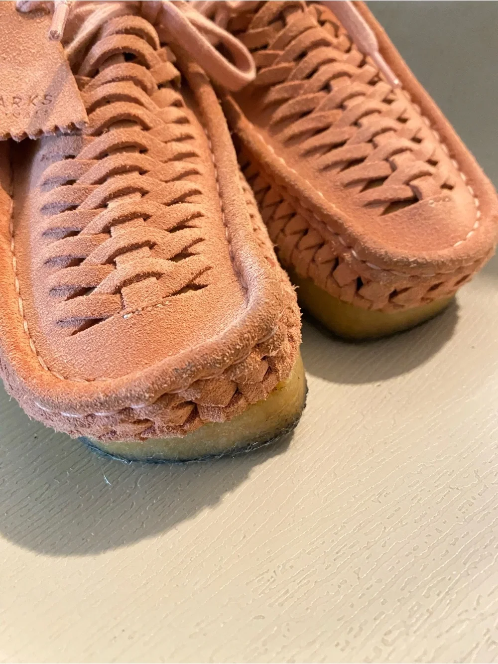 Clarks Originals X Supreme Wallabee Woven Weave Salmon Pink Suede size 7m